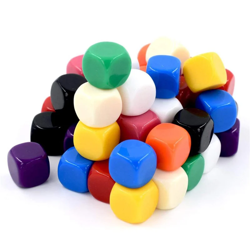 Board Game Loop - 10 szt. akrylowych kostek wielokolorowych o