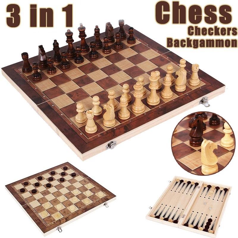 Board Game Zenith - Szachownica 3 w 1, składana drewniana
