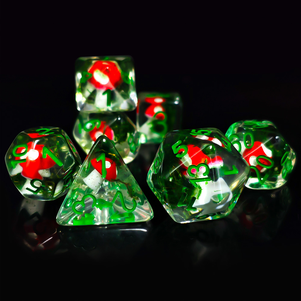 Dice Set Polyhedral - 7 sztuk/zestaw Kostki DND Przezroczyste Żywiczne
