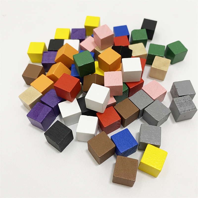 Board Game Illustration - 50 sztuk/partii 10mm kolorowe drewniane kostki