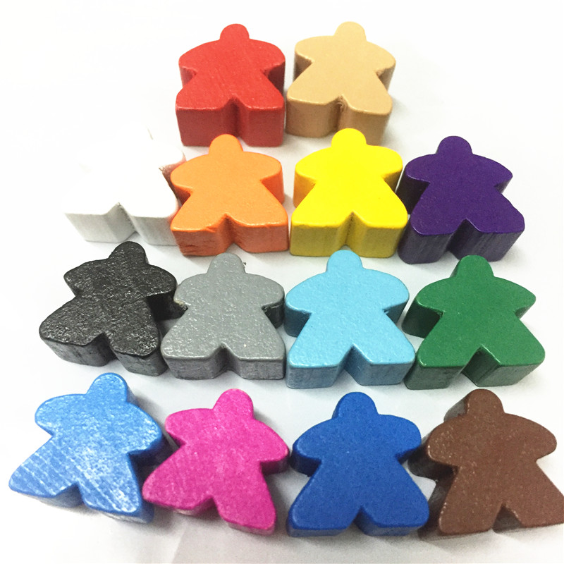 Chess Set Wooden - 14 sztuk drewniane humanoidalne Meeples pionek