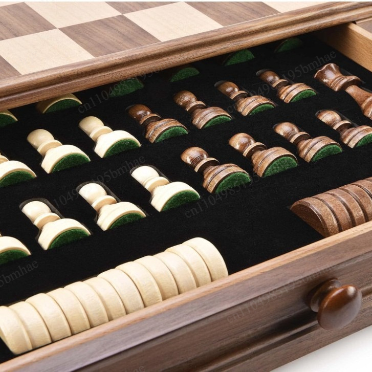 Zestaw do szachów i warcabów z – Chess Set Wooden recenzja i cena