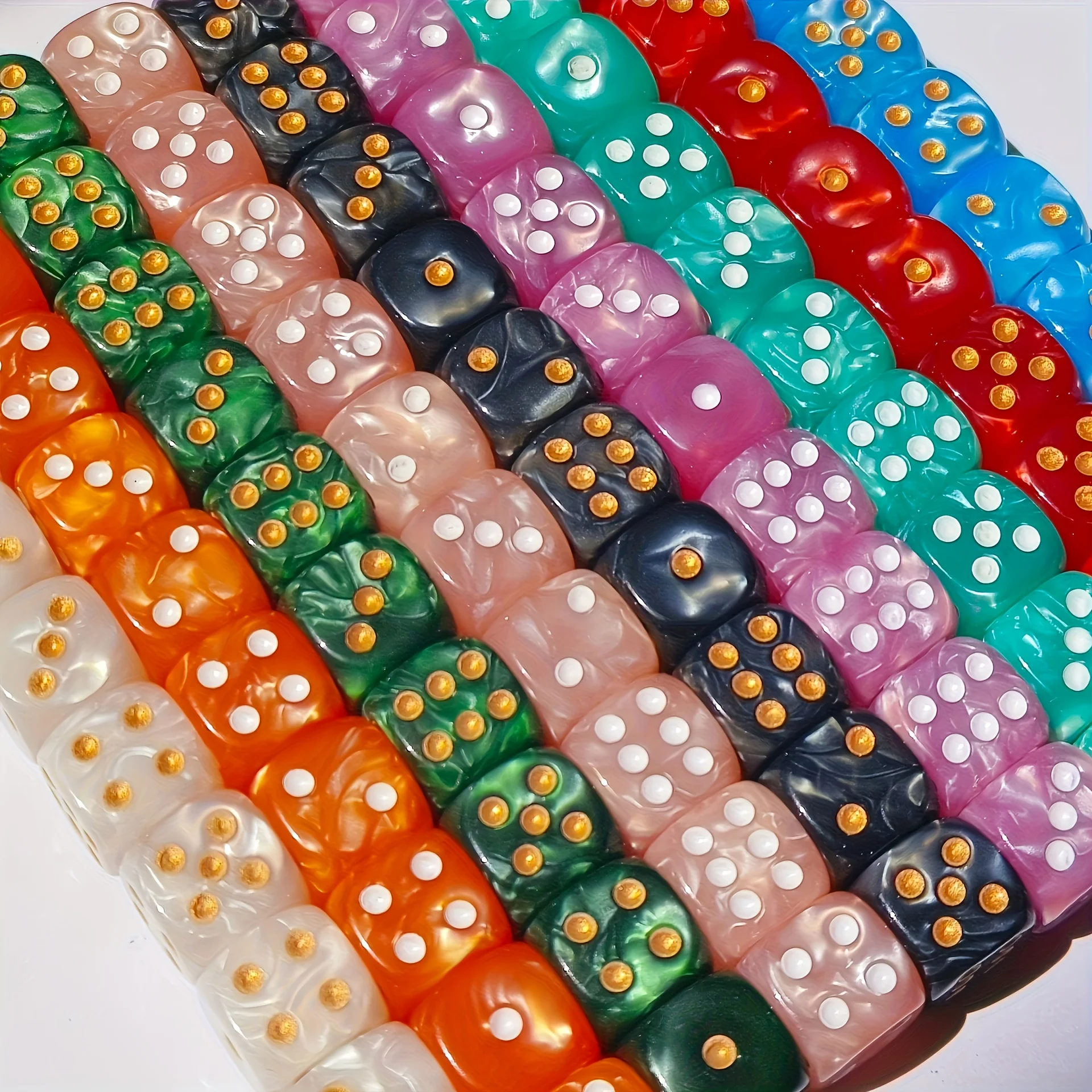 10 szt. Kostek D6 z perłowym w – Board Game Loop recenzja i cena