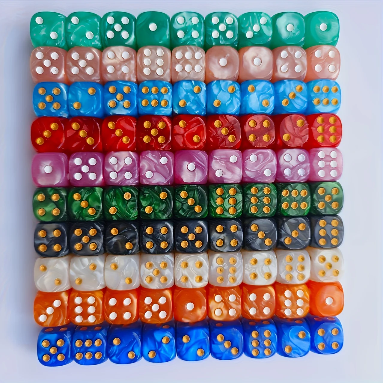 10 szt. Kostek D6 z perłowym w – Board Game Loop recenzja i cena