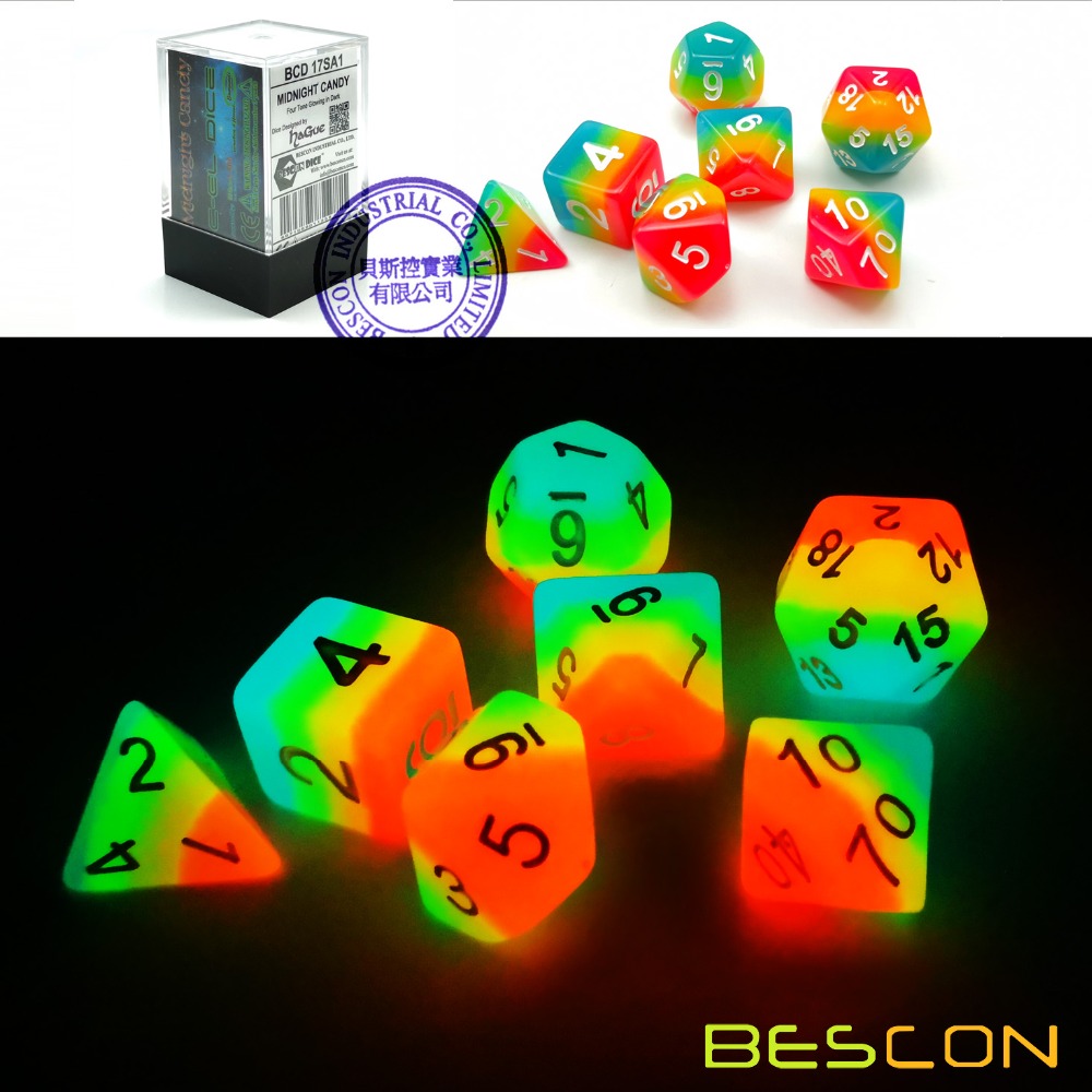 Bescon Fantasy Rainbow świecąc – Dice Set Polyhedral recenzja i cena