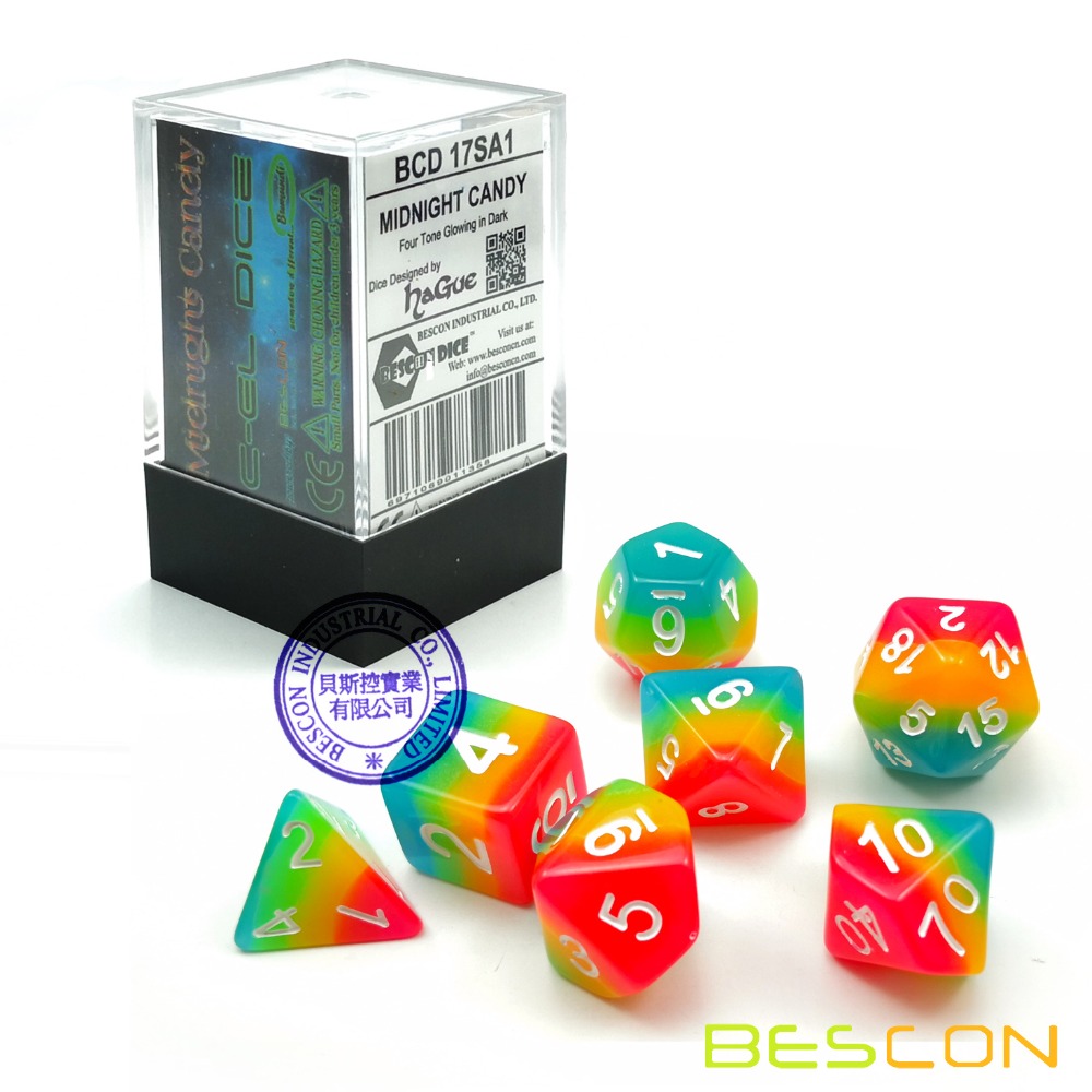 Bescon Fantasy Rainbow świecąc – Dice Set Polyhedral recenzja i cena