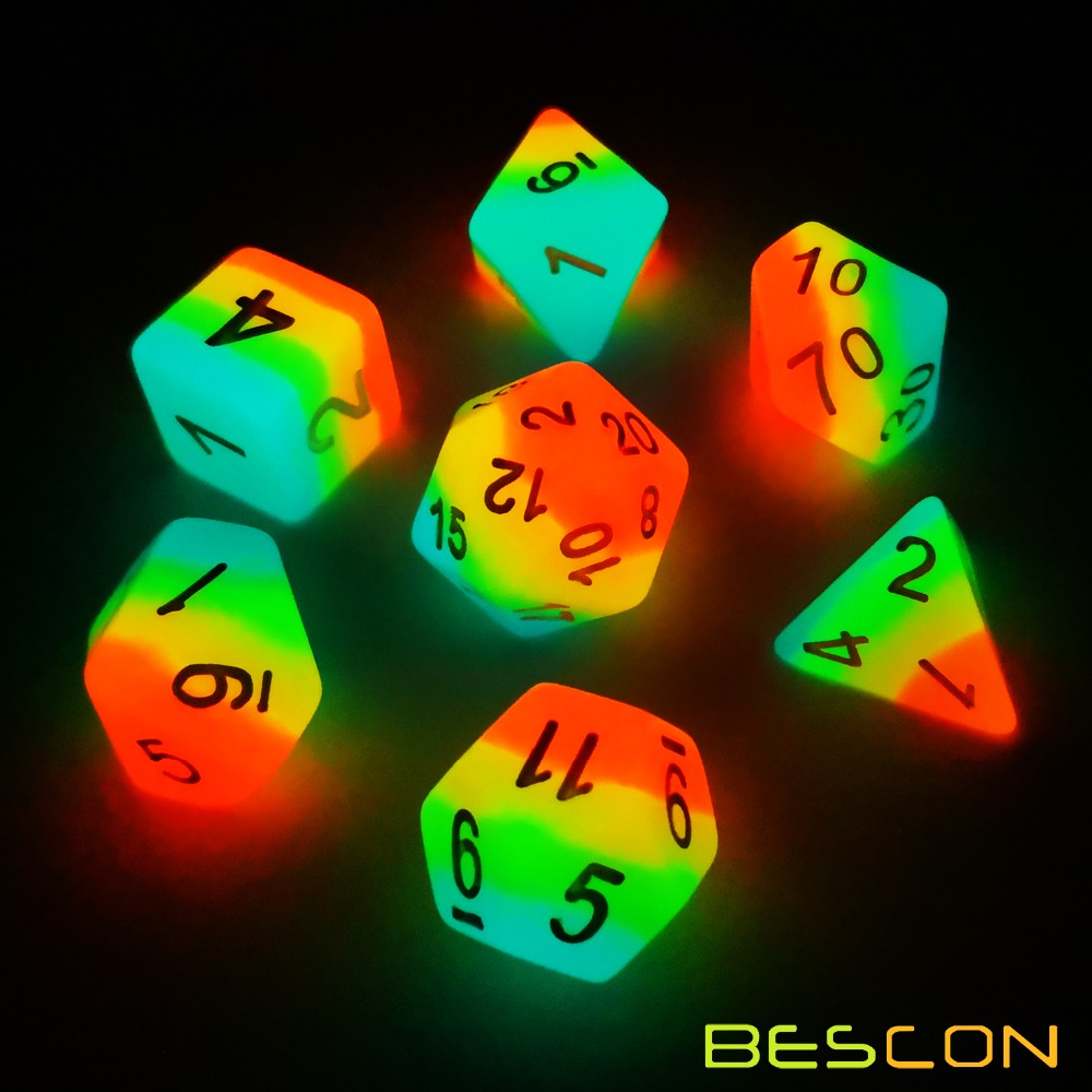 Bescon Fantasy Rainbow świecąc – Dice Set Polyhedral recenzja i cena