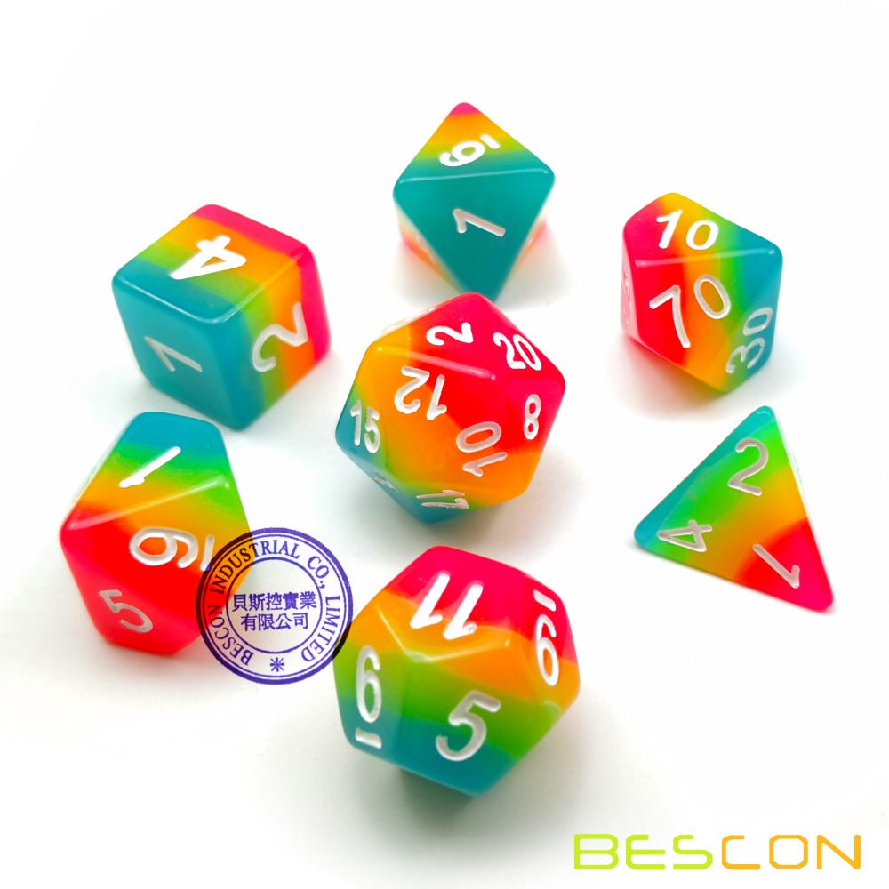 Bescon Fantasy Rainbow świecąc – Dice Set Polyhedral recenzja i cena