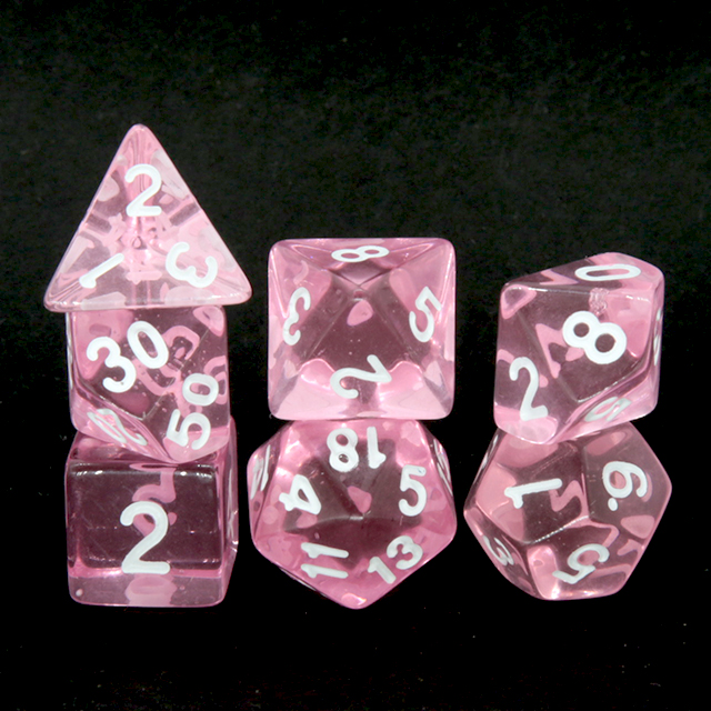 Przezroczyste Różowe Wieloście – Dice Set Polyhedral recenzja i cena